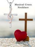 wholesale 925 Sterling Silver Cross Heart Pendant Necklace with Rhinestones and Chain for Women's Gifts-0-3
