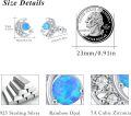 wholesale 925 Sterling Silver Blue Opal Crescent Moon & Stars Stud Earrings Celestial s for Women Girls-0-4