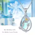 wholesale 925 Sterling Silver Teardrop Moonstone Birth Flower Pendant Necklaces Wholesale Gifts for Women-0-5