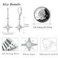 wholesale 925 Sterling Silver Compass Star Earrings Wholesale With Opal And Diamonds-0-4