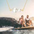 wholesale 14K Gold Freshwater Pearl Knot Pendant Necklace for Women Minimalist Fine s for Her-0-2