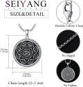 wholesale 925 Sterling Silver Seiyang Buddhism Om Lotus Pendant Necklace for Men Women with 2.5mm 22+2 IN Rolo Chain (with Gift Box)-0-1