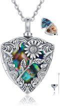 wholesale 925 Sterling Silver Abalone Shell Heart Urn Pendant Keepsake Jewelry for Women-0-0