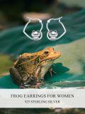 wholesale 925 Sterling Silver Cartoon Frog Huggie Hoop Earrings for Women-0-2