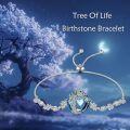 wholesale  Sterling Silver Gemstone Tree of Life Bracelet for Women Birthstone Charm Gift for Wife Mom -0-1