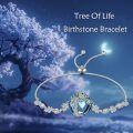 wholesale 925 Sterling Silver Tree of Life Bracelet for Women Birthstone Charm Gemstone Anniversary Birthday Christmas Gifts for Wife Mom-0-1