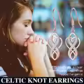 wholesale 925 Sterling Silver White Opal Celtic Knot Drop Earrings Wholesale Irish s for Women-0-5