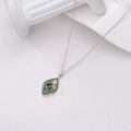 wholesale 925 Sterling Silver Green Moss Agate Teardrop Pendant Necklace-0-2