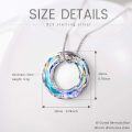 wholesale 925 Sterling Silver White Gold Plated Aurora Boreale Crystal Circle Pendant Necklace for Women-0-2