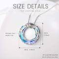 wholesale 925 Sterling Silver Crystal Circle Pendant Necklace For Women-0-2