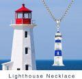 wholesale 925 Sterling Silver Blue Turquoise Lighthouse Pendant Necklace for Women - Nautical s-0-1