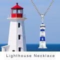 wholesale 925 Sterling Silver Blue Turquoise Lighthouse Pendant Necklace for Women - Nautical s-0-1