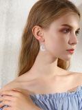 wholesale 925 Sterling Silver Crescent Moon Mushroom Earrings Wholesale With Opal-like Finish-0-2
