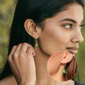 wholesale 925 Sterling Silver Christmas Tree Green Drop Earrings-0-4