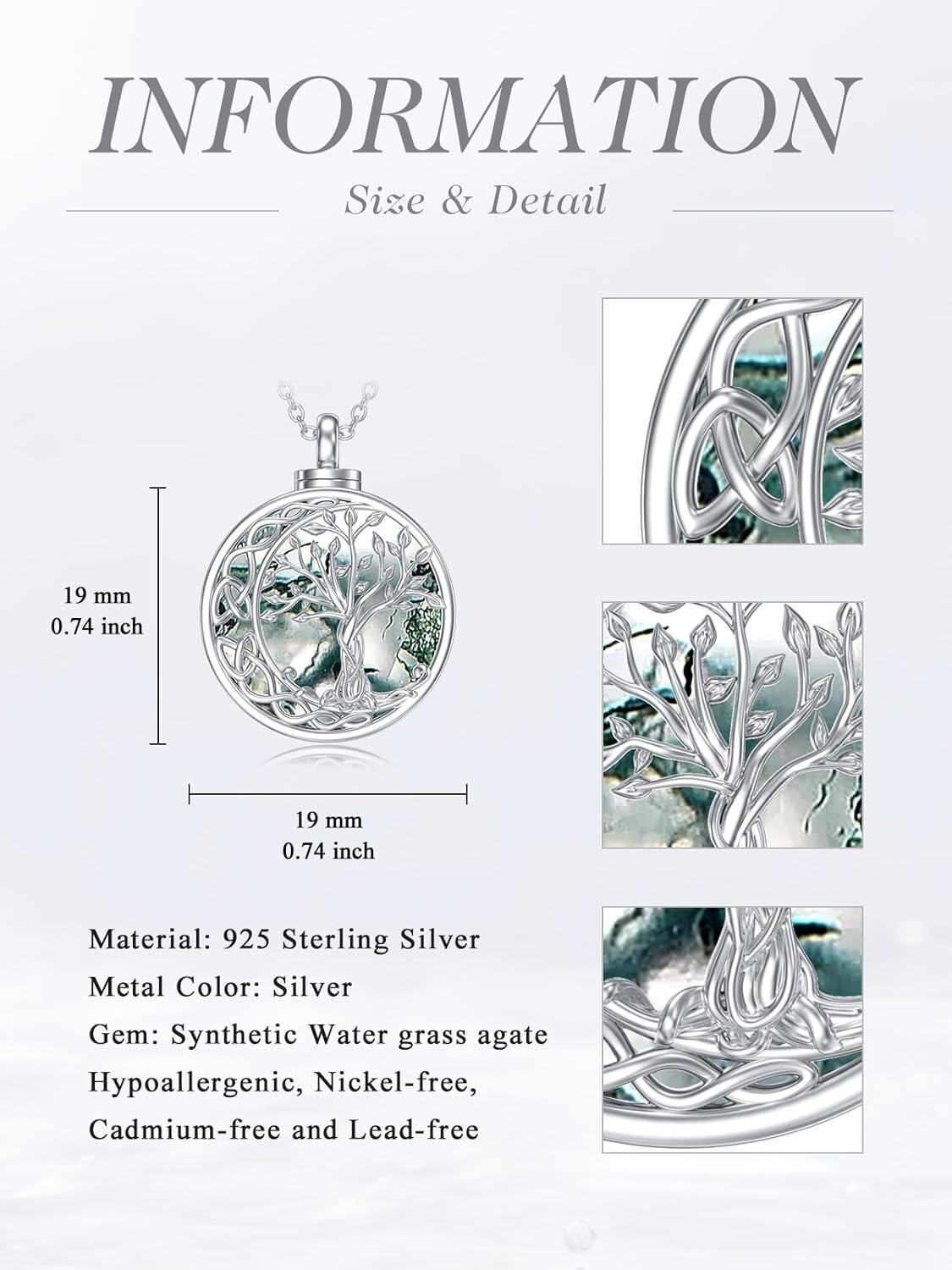 925 Sterling Silver Dolphin & Ocean Waves Abalone Shell Cremation Pendant Necklace-0-4