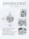 wholesale 925 Sterling Silver Tree of Life Abalone Shell Cremation Pendant Necklace with Funnel and Fill Tool - Memorial Keepsake Jewelry-0-3