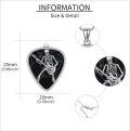 wholesale 925 Sterling Silver Guitar Pick Skull Necklace with Hypoallergenic Rock Design - 18 Chain for Women & Men - Halloween Music Gift for Birthdays Christmas-0-3