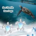 TOUPOP Sterling Silver Moonstone Sea Turtle Stud Earrings Ocean Gifts-0-4