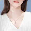 wholesale 925 Sterling Silver Music Note Treble Clef Pendant Necklace Rose Gold Cubic Zirconia Heart-0-1