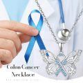 wholesale 925 Sterling Silver Blue Crystal Butterfly Pendant Necklace - PTSD Awareness s for Women-0-5