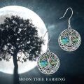 wholesale 925 Sterling Silver Abalone Shell Celtic Tree Of Life Drop Earrings-0-5