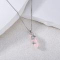 wholesale 925 Sterling Silver Rose Quartz Sloth Pendant Necklace - Cute Animal s for Mom & Daughter Birthdays Xmas Mothers' Day-0-2