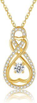 wholesale 14K Gold Diamond Heart Pendant Necklace with Chain for Women-0-0