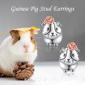 wholesale 925 Sterling Silver Cute Guinea Pig Rose Flower Stud Earrings for Women Girls  4g-0-4