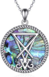 wholesale 925 Sterling Silver Labradorite Triangle Star Pendant Necklaces for Women Gifts-Satanic Sulfur Cross Necklace