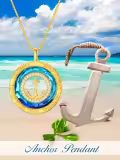 TOUPOP Sterling Silver Stone Anchor Necklace Gift for Women-0-2