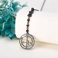 wholesale 925 Sterling Silver Red Stone Gothic Pendant with Inverted Cross and Pentagram Charm Necklace for Women-0-2