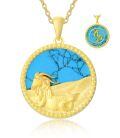 wholesale 925 Sterling Silver Virgo Zodiac Turquoise Pendant Necklace 18k Gold Plated-0-18