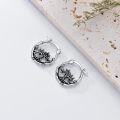 wholesale 925 Sterling Silver Tree of Life Hypoallergenic Small Hoop Earrings for Sensitive Ears-0-3