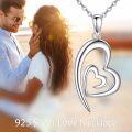 wholesale 925 Sterling Silver Double Heart Pendant Necklaces for Women Mother's Day Gifts Jewelry-0-1