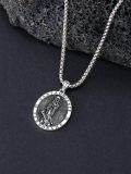 wholesale 925 Sterling Silver Santa Muerte Triple Moon Witch Knot Skull Cowboy Pendant Necklace-0-1