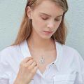 wholesale 925 Sterling Silver Cute Angel Pendant With Blue Heart Crystal-0-2