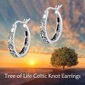 wholesale 925 Sterling Silver Hypoallergenic Small Hoop Tree of Life Patterned Earrings for Women-0-5
