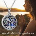 wholesale Sterling Silver Abalone Shell Opal Urn Necklace for Ashes Tree of Life Cremation Jewelry-0-10