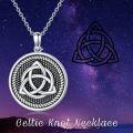 wholesale TOUPOP Celtic Knot Necklace Sterling Silver Luck Irish Pendant Necklace Birthday Christmas Friendship Jewelry For Women -0-2