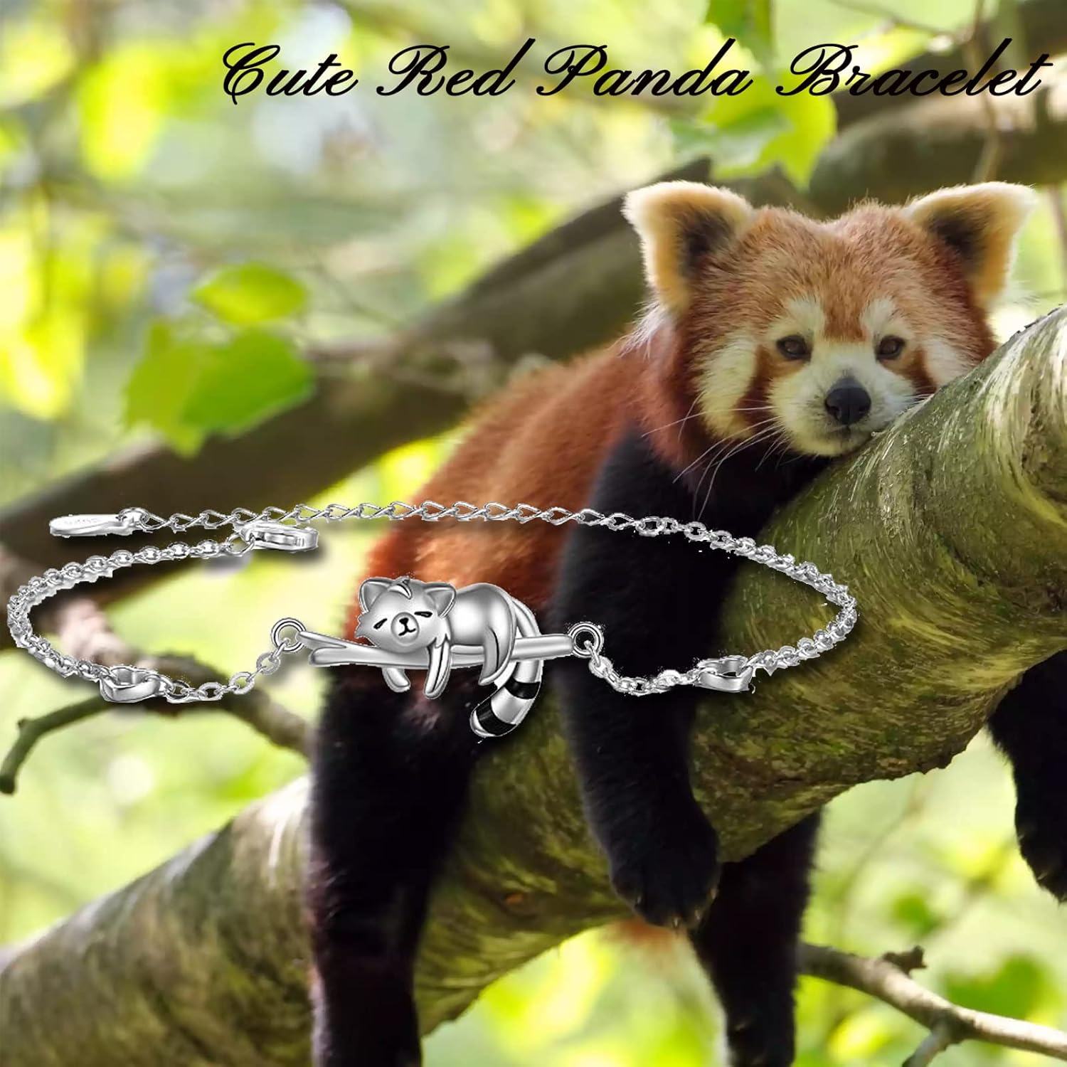 wholesale 925 Sterling Silver Red Panda Charm Bracelet for Women Girls Animal  Idea-0-4