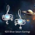wholesale 925 Sterling Silver Moonstone Star & Planet Drop Earrings for Women-0-1