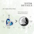 wholesale 925 Sterling Silver Blue Crystal Highland Cow Heart Pendant Necklace-0-4