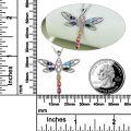 wholesale 925 Sterling Silver Rainbow Crystal Dragonfly Pendant Necklace - Irish Jewelry for Women & Girls-0-2