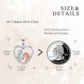 wholesale 925 Sterling Silver Horse Girl Heart Pendant Necklace Rose Gold Plated Cubic Zirconia-0-4