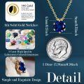 wholesale 14K Gold Created Birthstone 1ct Round Necklace for Women 16+2 -0-2