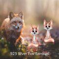 wholesale 925 Sterling Silver Rose Gold Fox Stud Earrings - Cute Animal  for Her-0-5