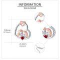 wholesale 925 Sterling Silver Heart-shaped Love Pendant With Two Cute Bears And Red Heart-0-3