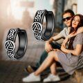 wholesale 925 Sterling Silver Viking Triquetra Celtic Knot Huggie Hoop Earrings for Men Women Norse  30mm Diameter-0-2