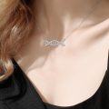 wholesale 925 Sterling Silver Cubic Zirconia Dna Pendant Necklaces for Women Girls Gifts Medical Science Jewelry 45cm Chain Length-0-1