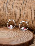 wholesale 925 Sterling Silver Pig Hoop Earrings - Adorable Animal  for Her-0-3